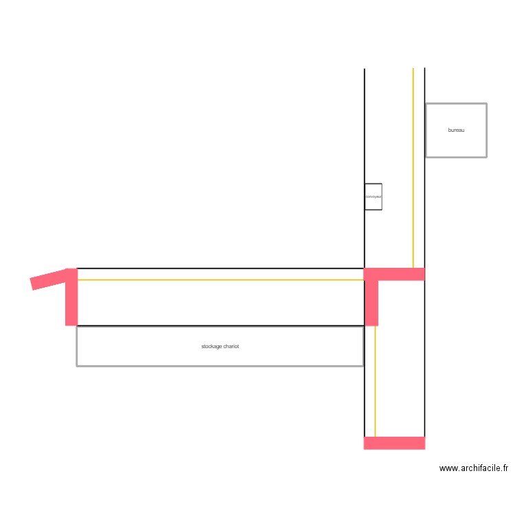 cariste emb portes PMO. Plan de 2 pièces et 17 m2