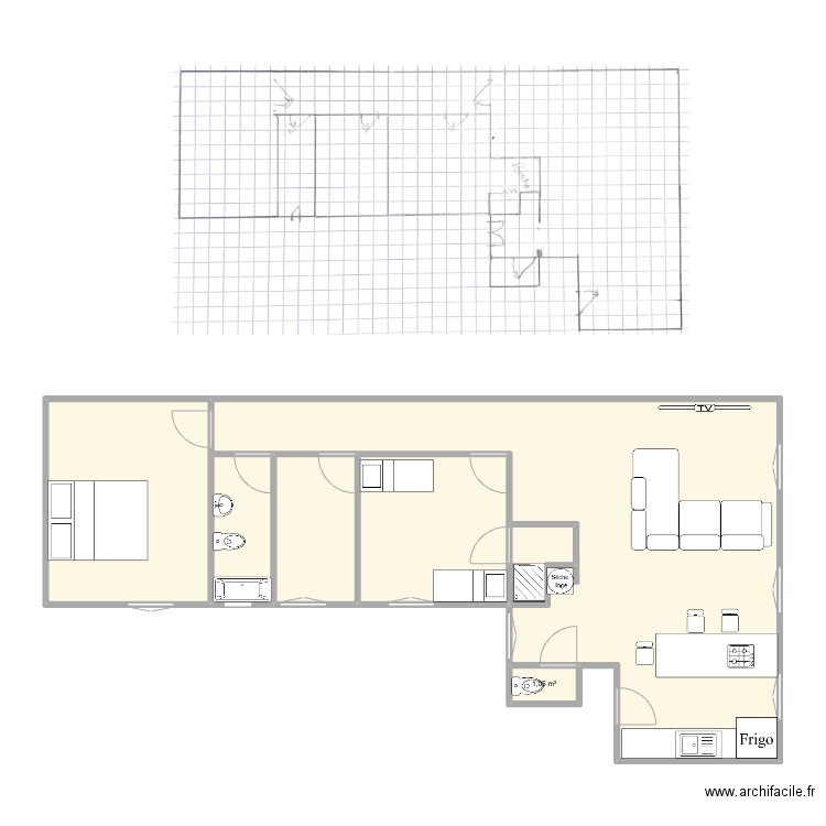 Marilyn . Plan de 7 pièces et 83 m2