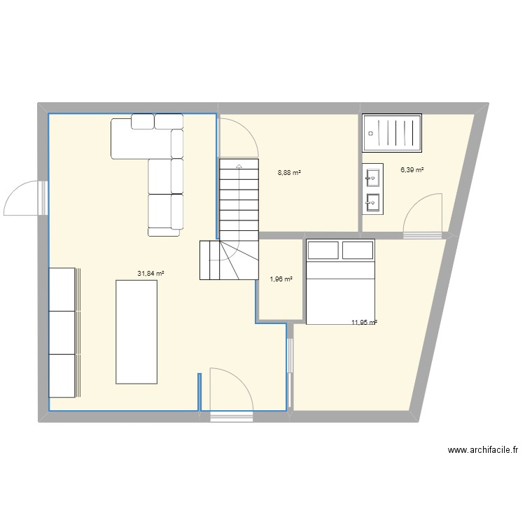 Maison Nath 1. Plan de 5 pièces et 61 m2