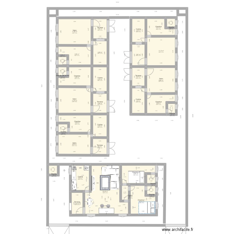 MINI VILLA. Plan de 34 pièces et 181 m2