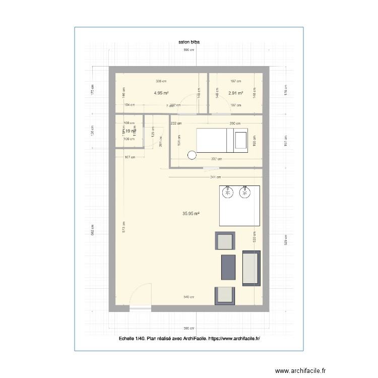 salon biba 1. Plan de 0 pièce et 0 m2