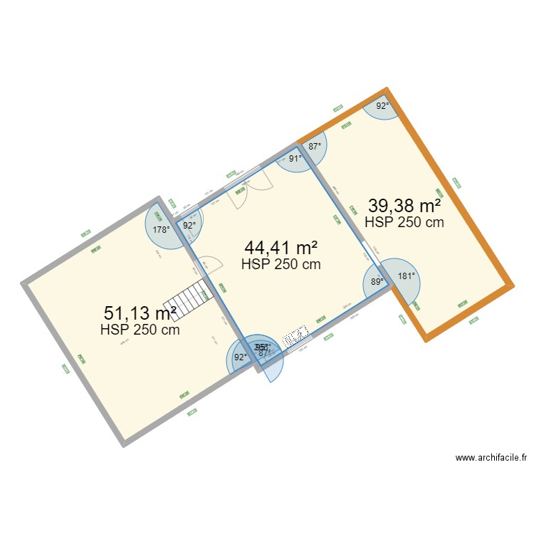 extension projet1 avec plan cadastre. Plan de 3 pièces et 135 m2