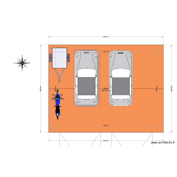 garage. Plan de 0 pièce et 0 m2