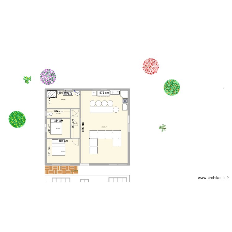 plan lacelia. Plan de 6 pièces et 85 m2