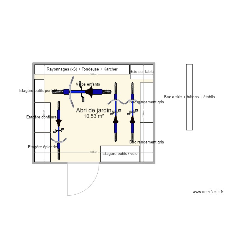 Abri_Jardin. Plan de 1 pièce et 11 m2