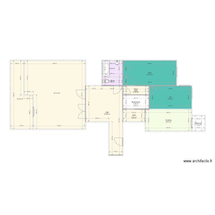 St Etienne croqui avec murs porteur. Plan de 0 pièce et 0 m2