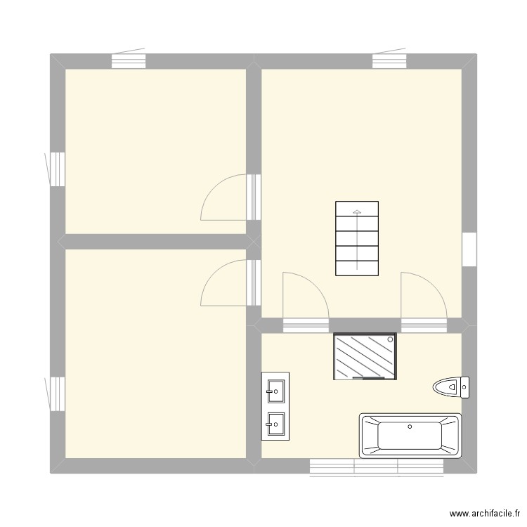 bois de villers 1er. Plan de 4 pièces et 44 m2