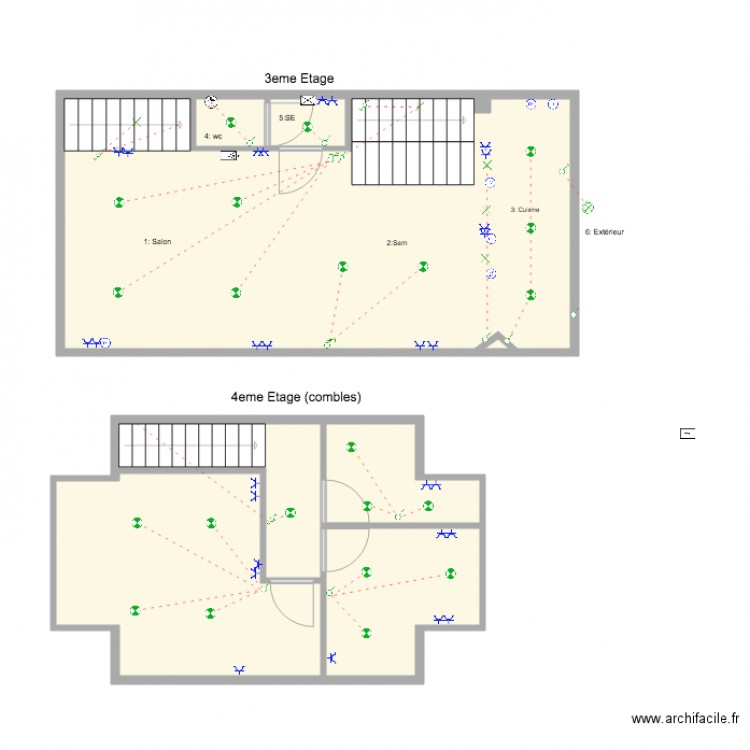 Duplexélectricité. Plan de 0 pièce et 0 m2