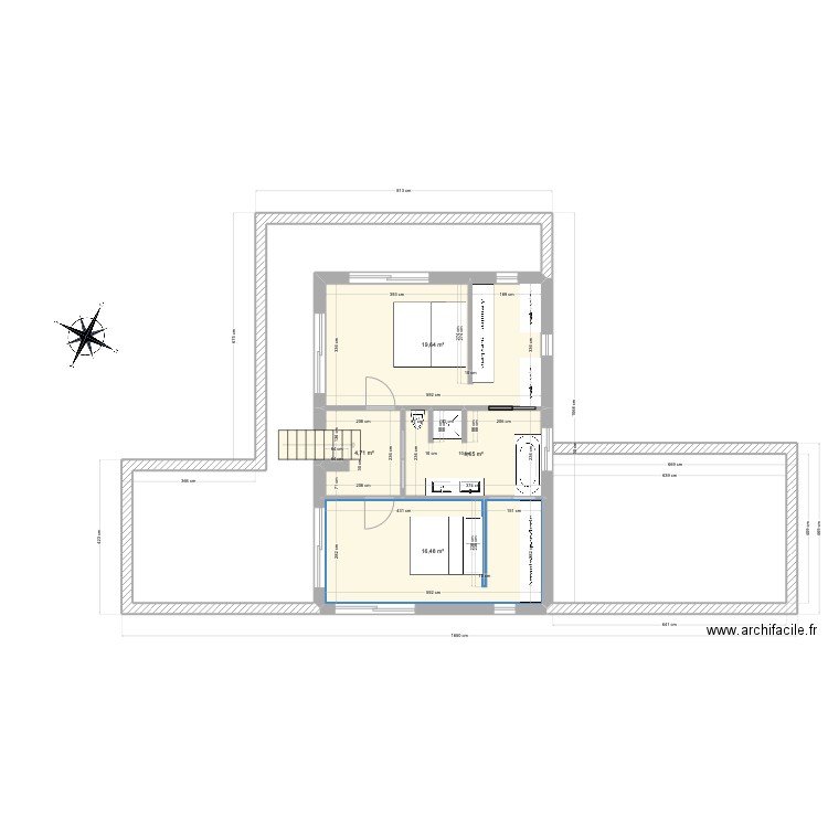 Projet 3 étge. Plan de 5 pièces et 85 m2