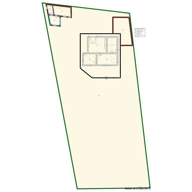Plan Peyruis  RDC. Plan de 23 pièces et 2701 m2