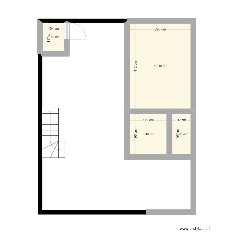 esquisse Carantec. Plan de 4 pièces et 19 m2