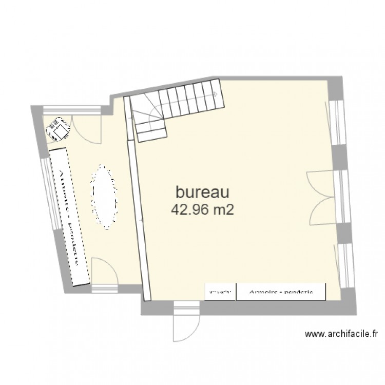 bureau. Plan de 0 pièce et 0 m2