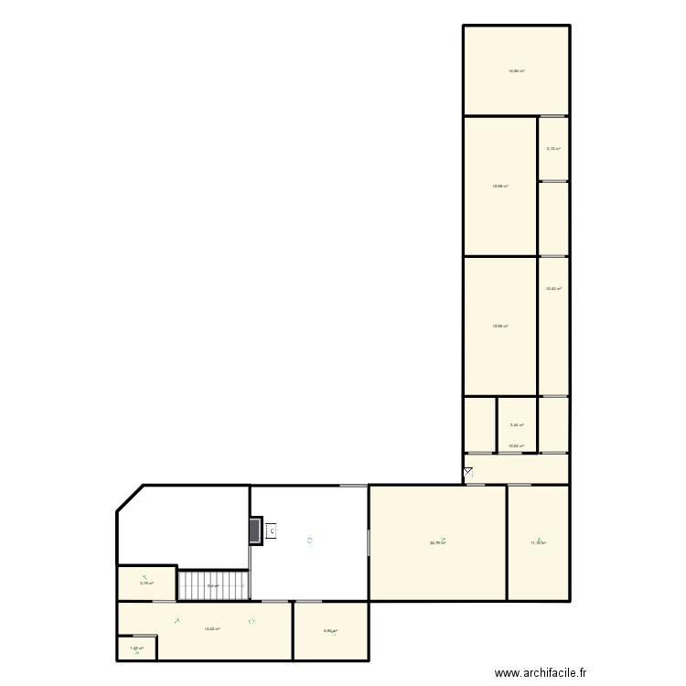 ferme paupiette. Plan de 14 pièces et 140 m2