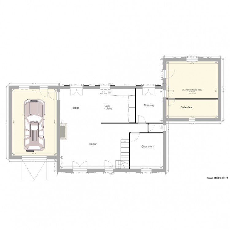 Maison avant extension. Plan de 0 pièce et 0 m2