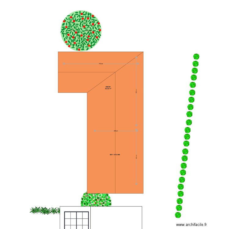 garage facade. Plan de 0 pièce et 0 m2