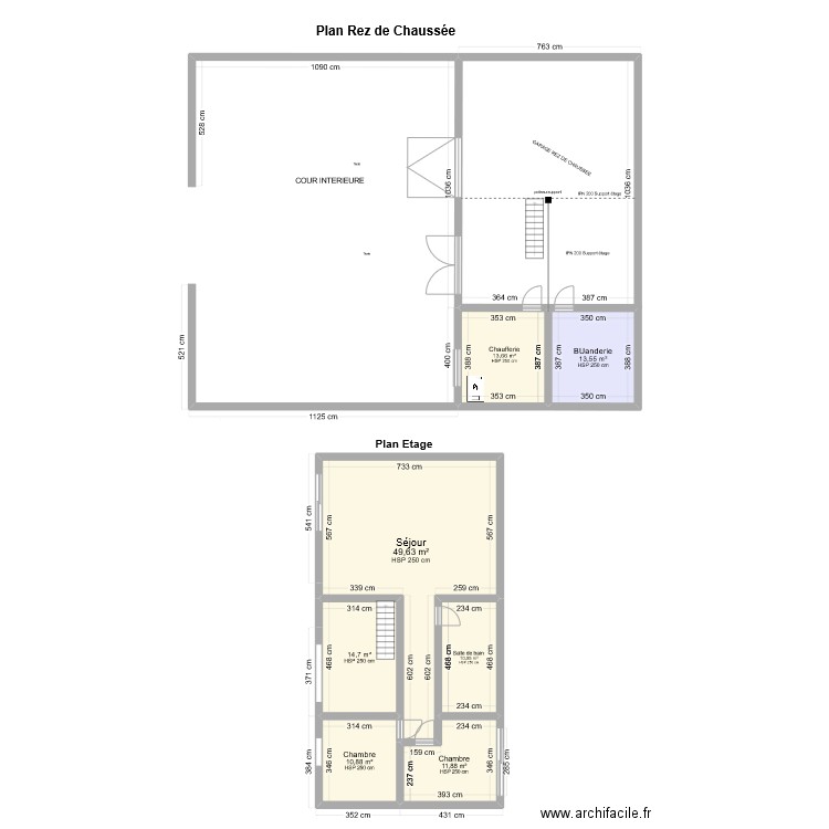 Renovation Aubournac. Plan de 7 pièces et 125 m2