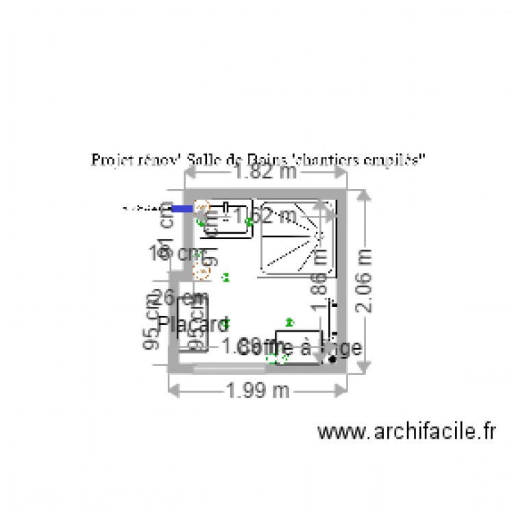 Salle de Bains chantiers empilés. Plan de 0 pièce et 0 m2