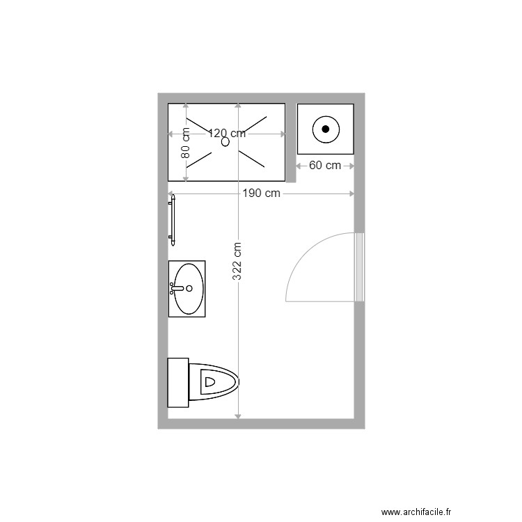 302 Lecourbe SdB 2. Plan de 1 pièce et 6 m2