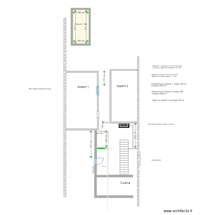 Nouveau plan au 07/12/2024. Plan de 1 pièce et 7 m2