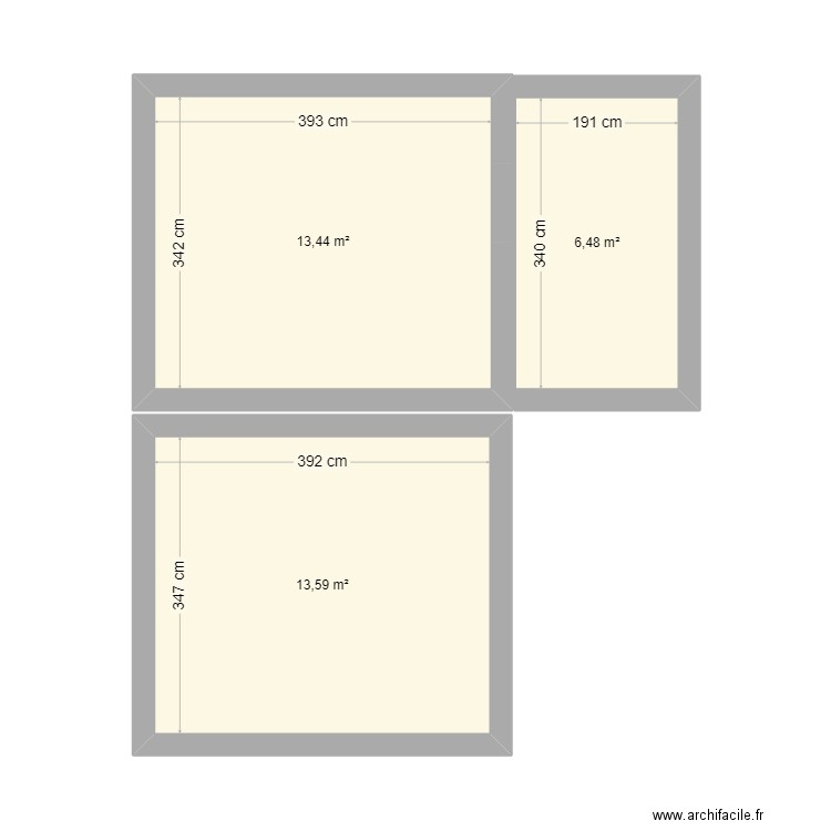 BC Calmels. Plan de 3 pièces et 34 m2