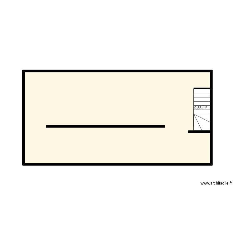 institut YR- 1er etage. Plan de 2 pièces et 31 m2