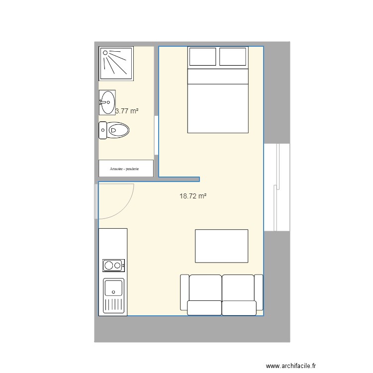 studio 1 rev2. Plan de 0 pièce et 0 m2