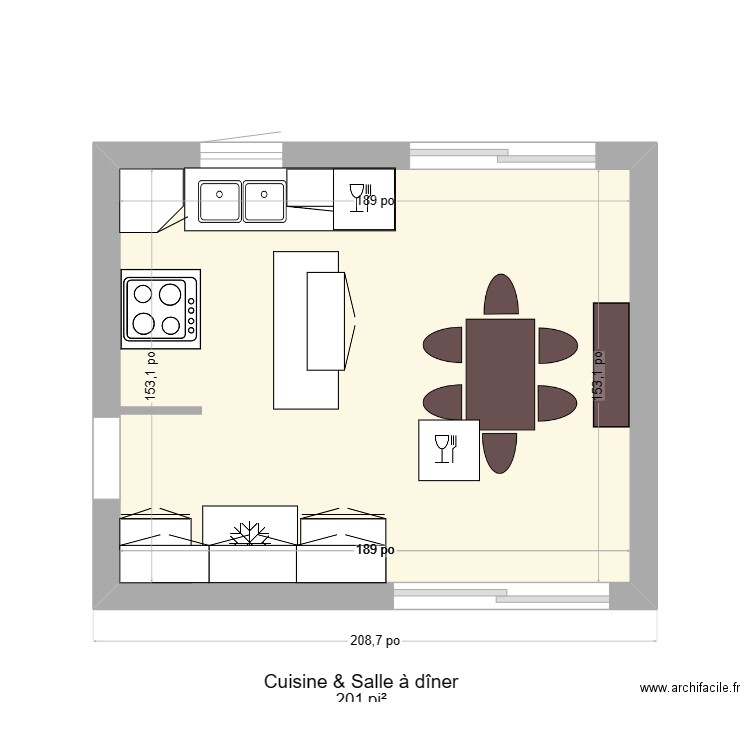 AR2. Plan de 1 pièce et 19 m2