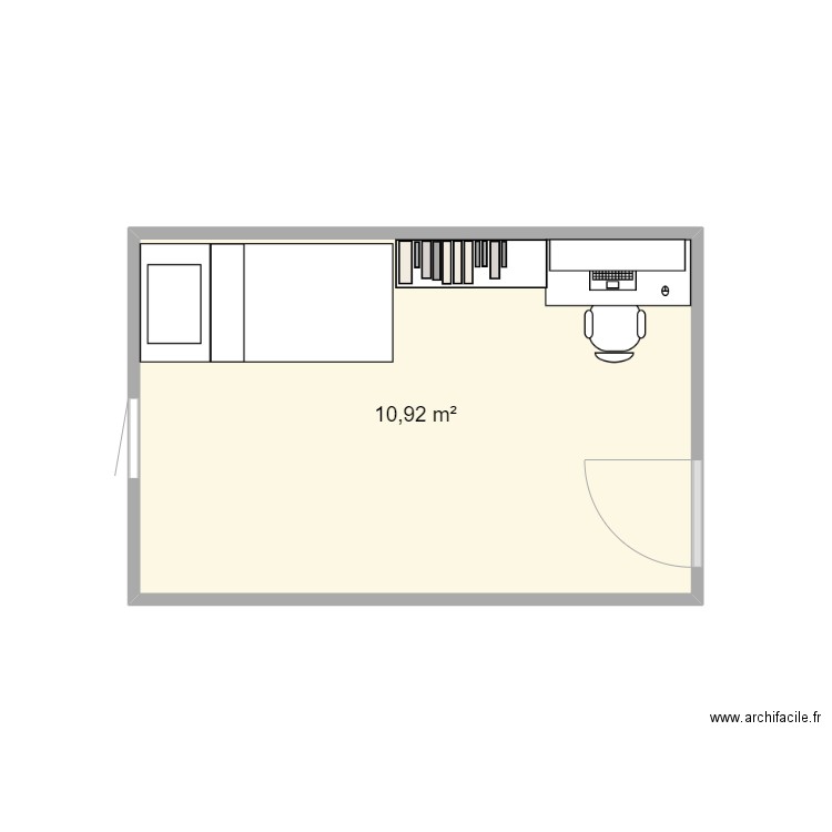 chambre maxou. Plan de 1 pièce et 11 m2