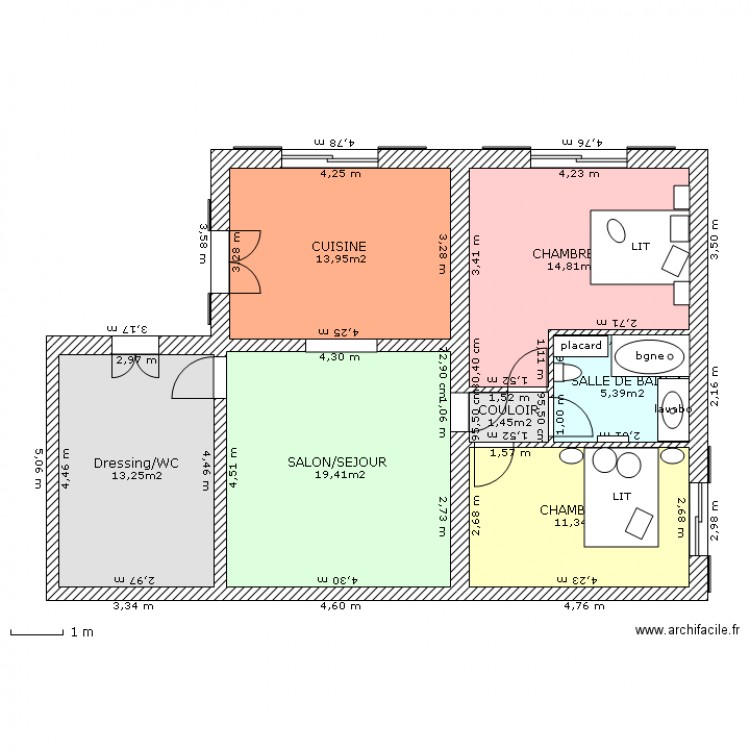 AGRANDISSEMENT ROQUEBRUNE COMPLET. Plan de 0 pièce et 0 m2