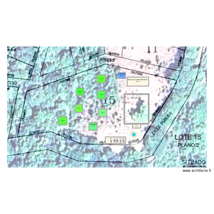 VILLA 15 - plan 2. Plan de 12 pièces et 28 m2