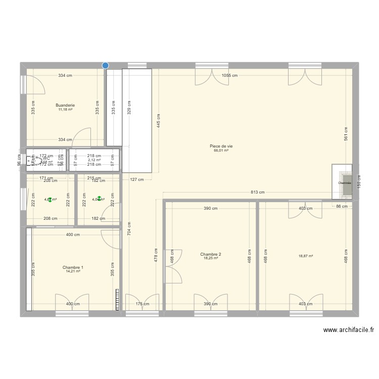 Maison modifie . Plan de 9 pièces et 141 m2