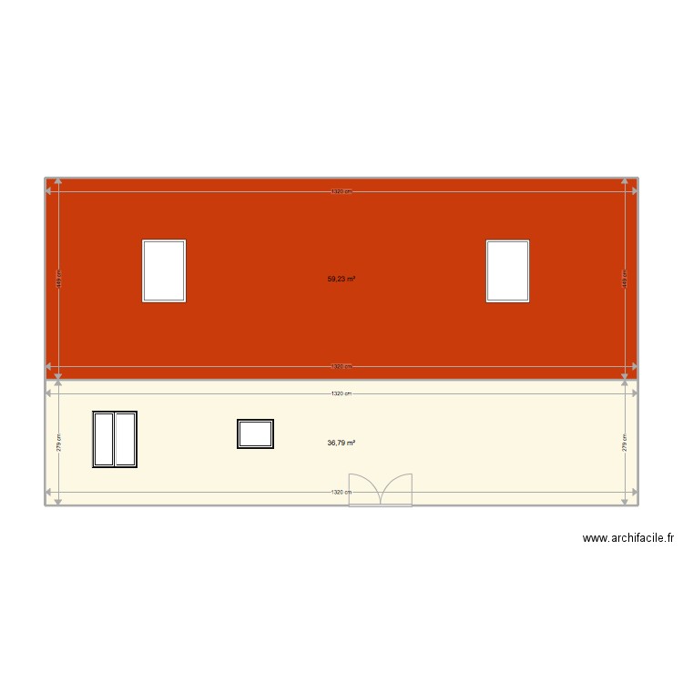 Maison facade côté. Plan de 0 pièce et 0 m2