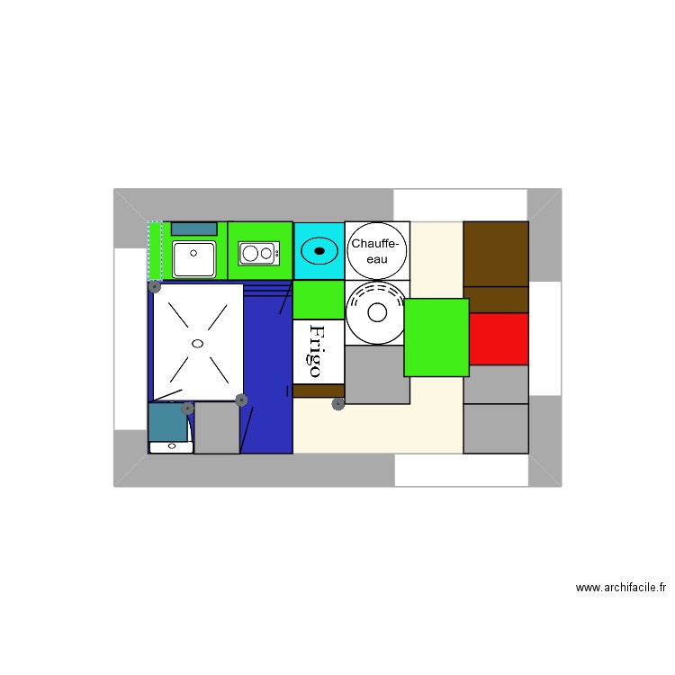 VAN 3. Plan de 1 pièce et 5 m2