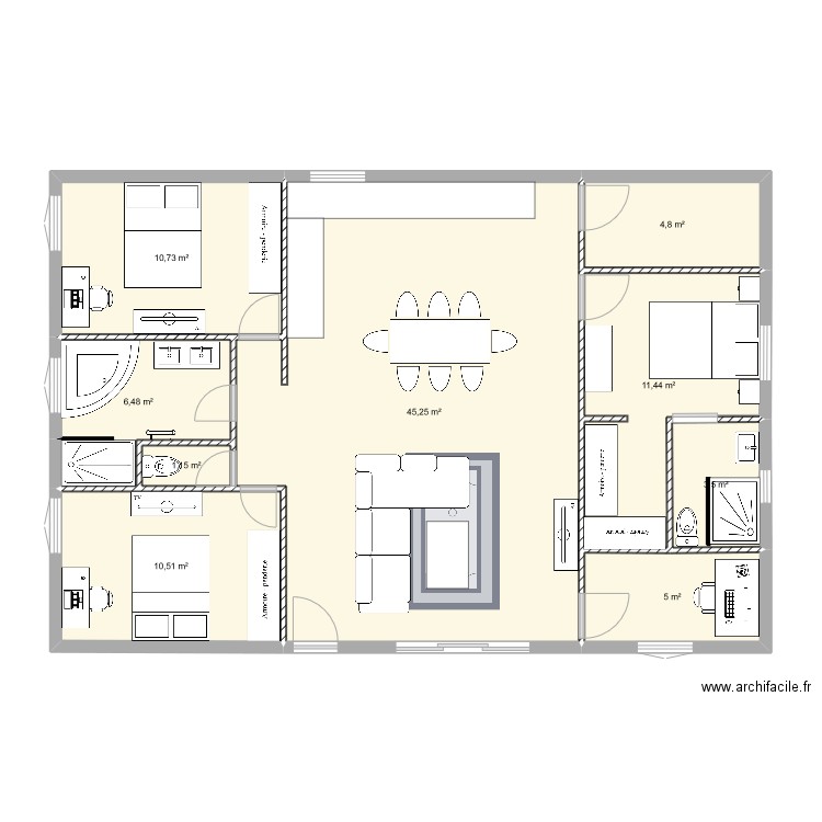 maison. Plan de 9 pièces et 99 m2