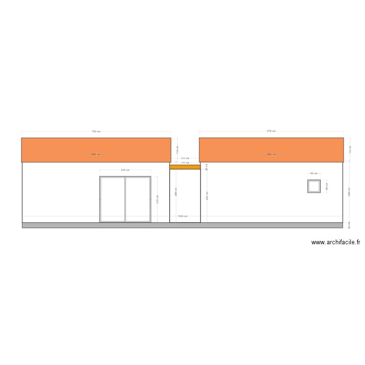 façade nord. Plan de 0 pièce et 0 m2