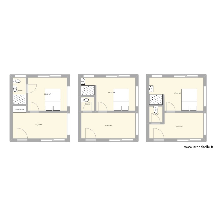 Annexe. Plan de 9 pièces et 77 m2