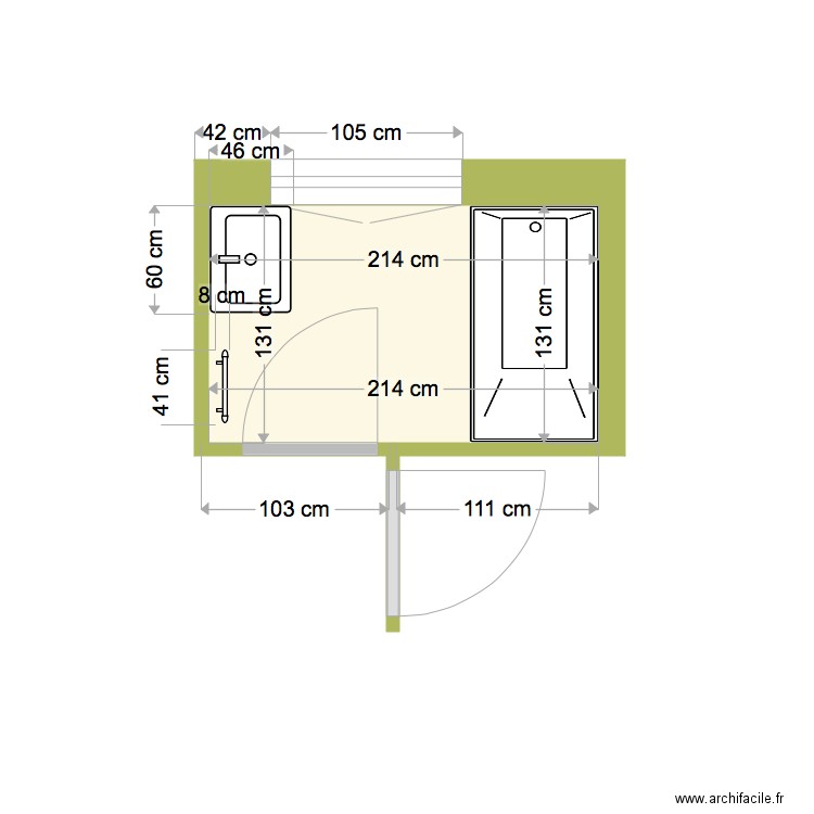 SDB Villefranche. Plan de 0 pièce et 0 m2