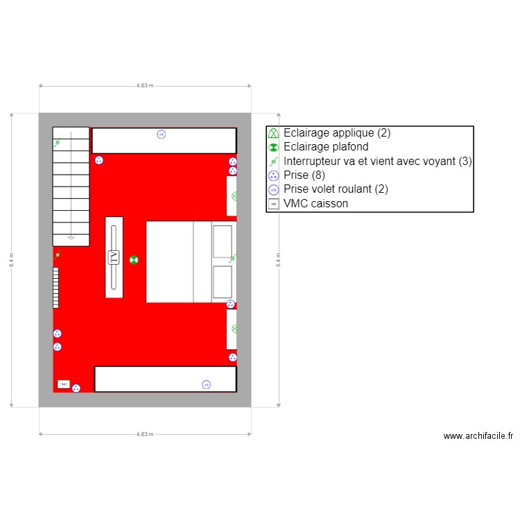 GRENIER CHAMBRE. Plan de 0 pièce et 0 m2