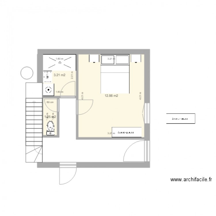 SdB Gite douche 160x80 . Plan de 0 pièce et 0 m2