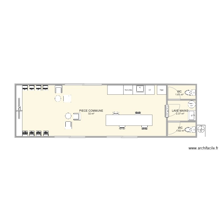 plan 40M2. Plan de 0 pièce et 0 m2