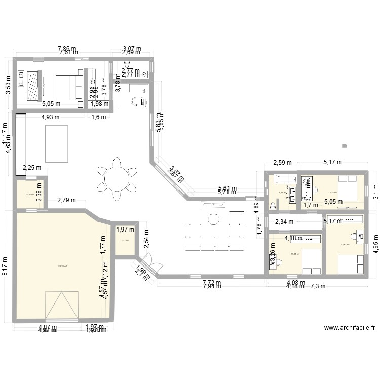 idée maison 2. Plan de 7 pièces et 102 m2