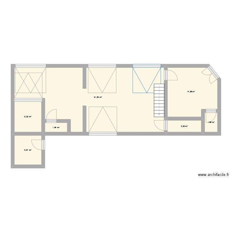 garage. Plan de 7 pièces et 81 m2