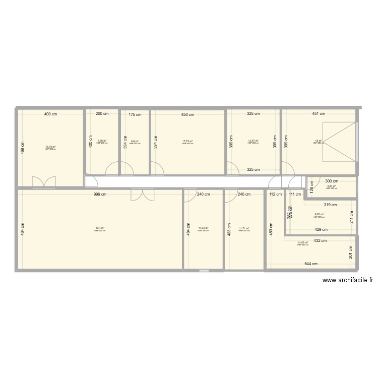 edc. Plan de 12 pièces et 182 m2