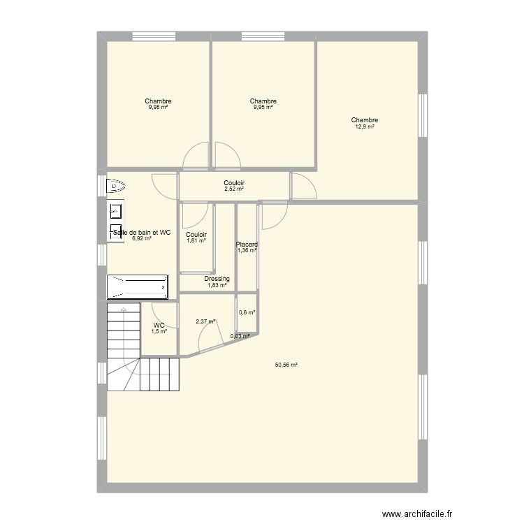 Maison option 1. Plan de 13 pièces et 102 m2