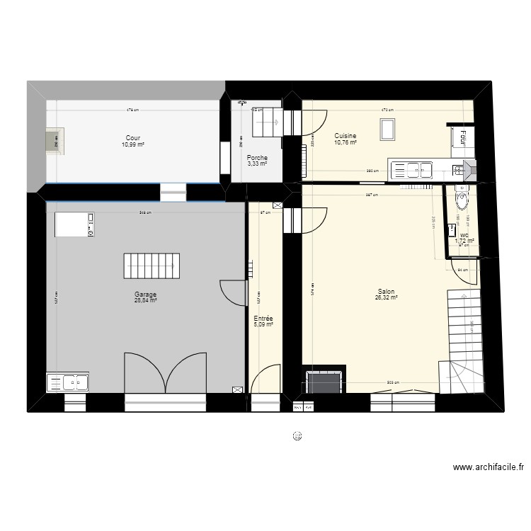 8 AV DE SOREZE RDC. Plan de 7 pièces et 87 m2