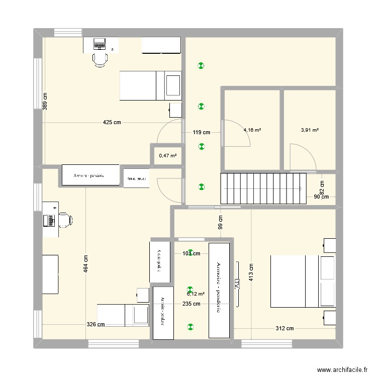 plan Chaux de Lion . Plan de 7 pièces et 78 m2