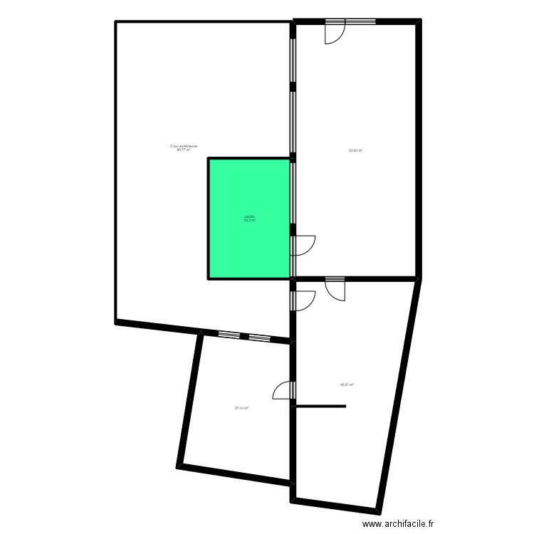 94CM17S existant. Plan de 5 pièces et 249 m2