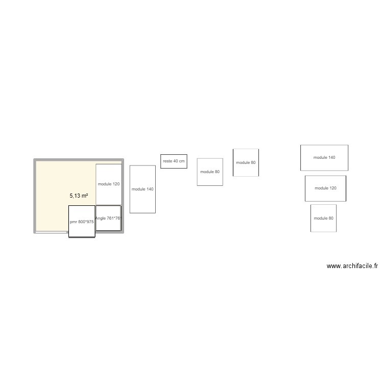 accueil 10-24. Plan de 1 pièce et 5 m2