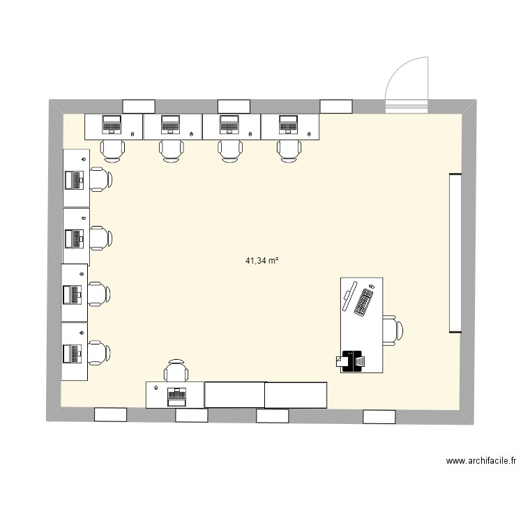 salle informatique 4 sep2024. Plan de 1 pièce et 41 m2