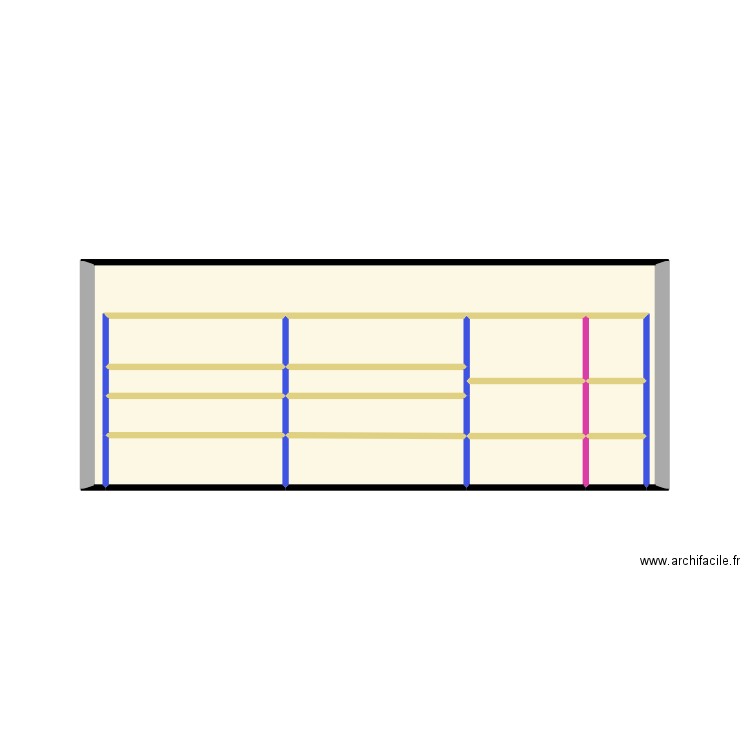 RACK MAGASIN 4. Plan de 15 pièces et 15 m2